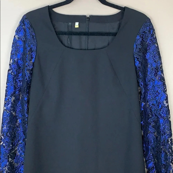NWT 4C black and blue long sleeve dress sz 2 - Picture 2 of 7